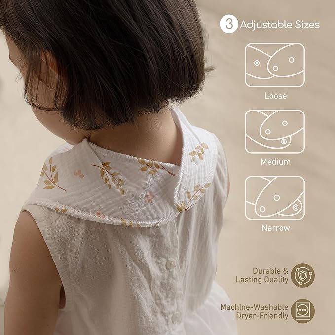 Muslin Baby Bibs 8 Pack, Baby Bandana Drool Bib for Drooling and Teething, Cotton Soft Absorbent for Girls Boys Serenity