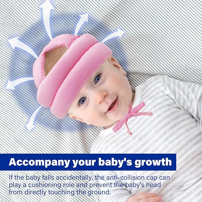 Baby Safety Helmet Baby Head Protector No Bumps for Running Walking Crawling, Safety Head Adjustable Protective Cap Headguard Hat