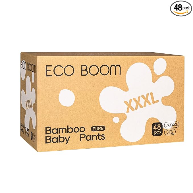 ECO BOOM Training Pants for Toddler Potty, Hypoallergenic for Sensitive Skin, Size 7 Suitable for 37+lb (XXXL - 48 Count)