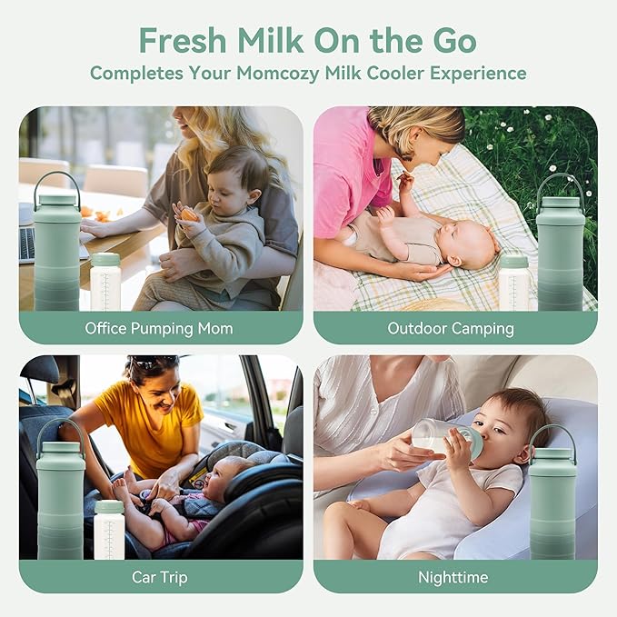 10oz Breastmilk Storage Bottle, Compatible with Momcozy Milk Cooler 22oz & Spectra Pumps, Wide-Neck Collection Bottles for Pumping & Fridge, BPA-Free, Breastfeeding Essentials, 4PCS