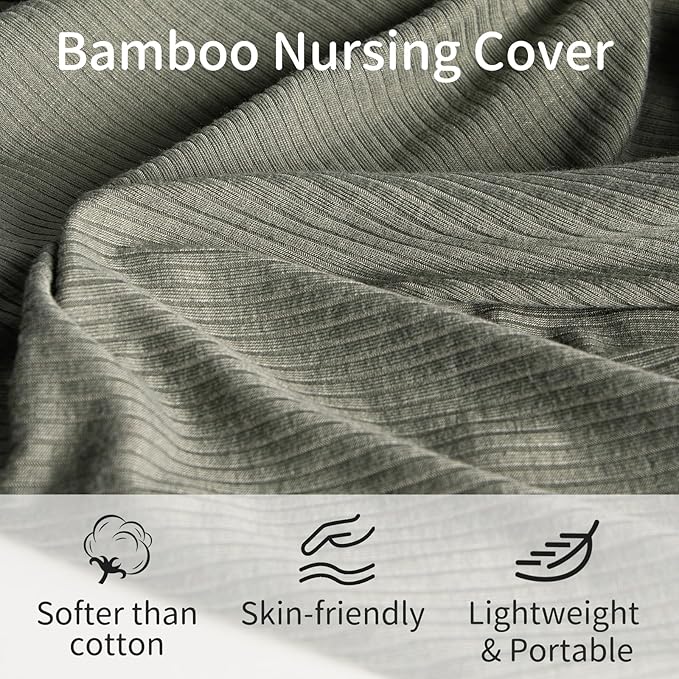 BubblePanda Rayon Made from Bamboo Nursing Cover for Baby Breastfeeding,360° Full Privacy Soft & Breathable Breastfeeding Covers Up for Women,Machine Washable Nursing Shawl,Stretchy Carseat Cover