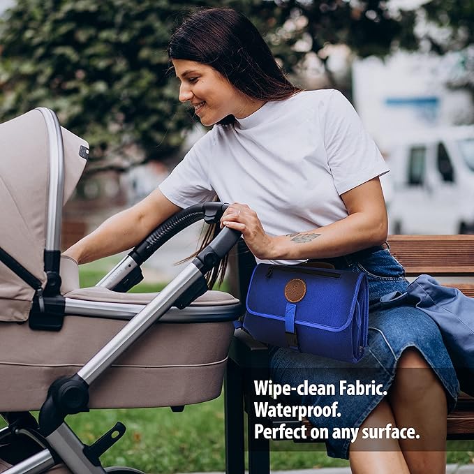 Portable Changing Pad for Baby - Diaper Changing Pad Portable - Waterproof, Foldable and Easy to Clean Travel Baby Changing Pad Mat - Lightweight Diaper Clutch Bag for Parents on The Go.