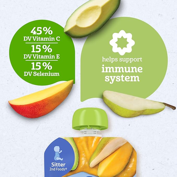 Gerber Organic Baby Food Pouches, 2nd Foods for Sitter, WonderFoods, Pear Mango Avocado, 3.5 Ounce (Pack of 12)