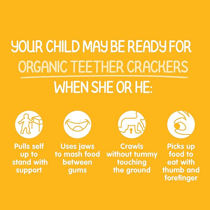 Happy Baby Organics Baby Snacks, Gentle Teething Crackers, Gluten Free & Vegan, Mango & Pumpkin, 12 Count (Pack of 6)