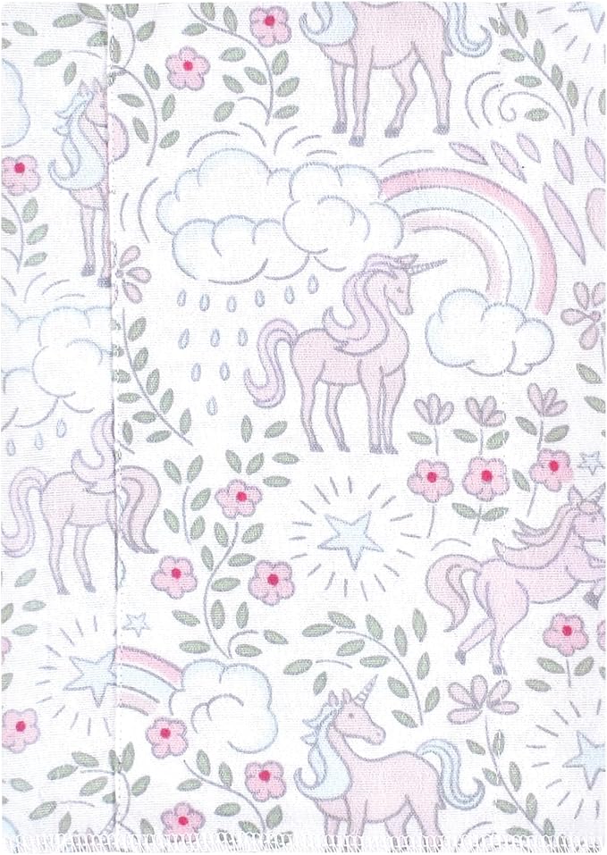 Luvable Friends Hudson Baby Flannel Burp Cloths 7pk, Magical Unicorn