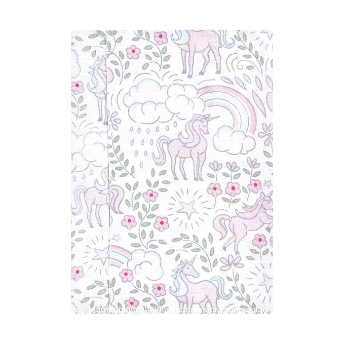 Hudson Baby Unisex Baby Flannel Burp Cloth 7pk, Dreamy Unicorn, One Size