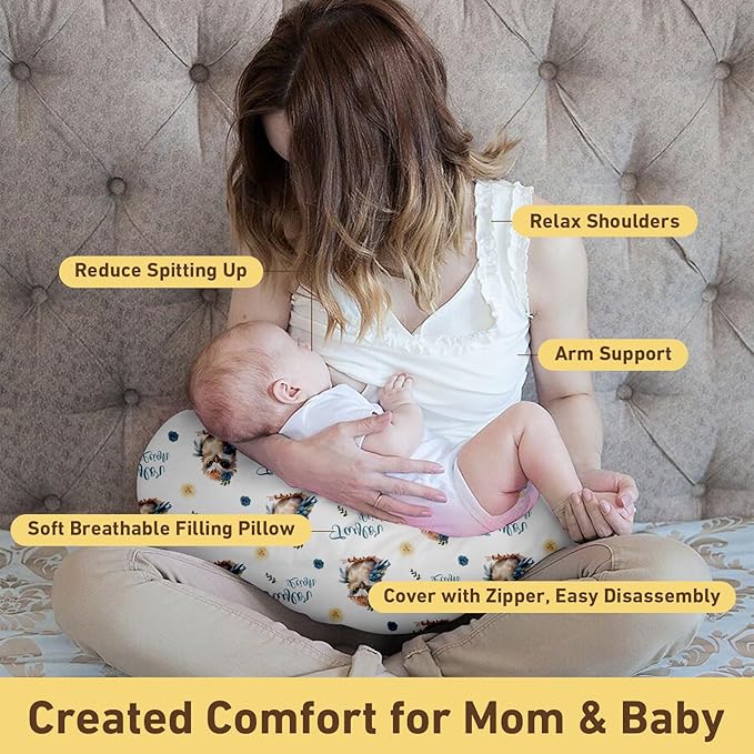 Dyoart Custom Baby Nursing Pillow Cover for Nursing, Birds Theme Removable Nursing Covers for Breastfeeding Pillows, Ultra Soft Comfortable Slipcover for Newborn Baby Boys and Girls