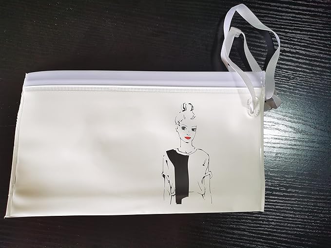 Portable Wet Tissue Bag Cover, Reusable and refillable Personal Travel Tissue Dispenser Box (White Cosmetics)
