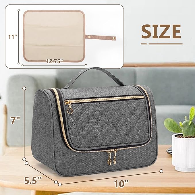 Luxja Wearable Breast Pump Bag (with a Waterproof Mat) Compatible with Momcozy and Elvie Breast Pump, Carrying Case for Wearable Breast Pump and Extra Parts (Patent Pending), Gray