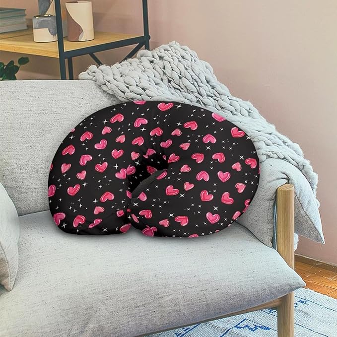Soft and Comfy Nursing Pillow Cover for Boys and Girls,Reversible U-Shaped Nursing Pillow Cover: Dual-Sided Comfort for Breastfeeding and Bottle Feeding Heart Pattern(Cover Only)
