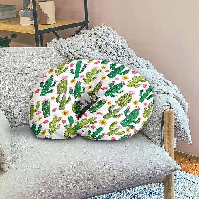 Jeiento Green Cactus Breastfeeding Pillow Case Soft Stretchy Nursing Pillow Cover Fit Standard Infant Nursing Pillows