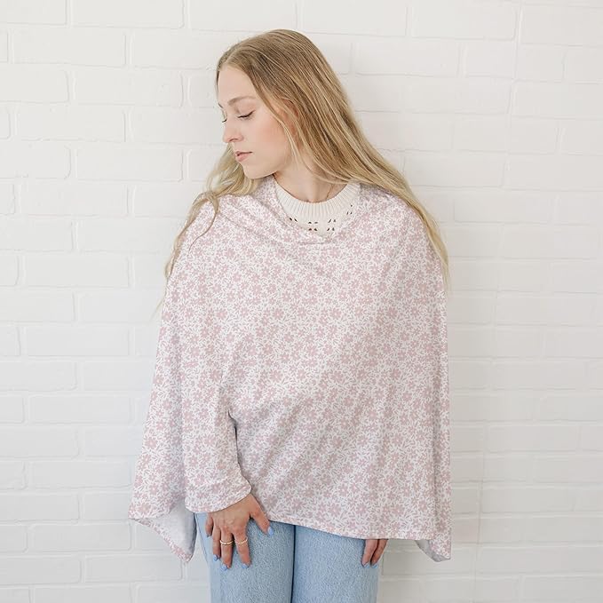 Sorrel + Fern Nursing Cover Up for Breastfeeding - Breathable Breastfeeding Cover with Removable Arch Neckline for Women - Breast Feeding Covers for Women (Blush)
