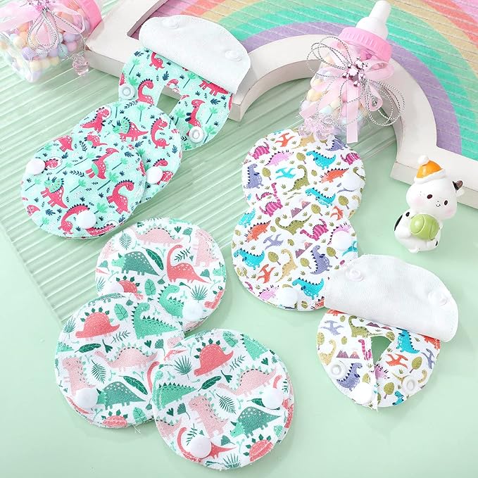 Breling 18 Pack Feeding Tube Pads Button Pad Gtube Button Covers Reusable g Tube Cutie Dinosaur Feeding Supplies for Kids Baby Breastfeeding Nursing Care(Dinosaur)