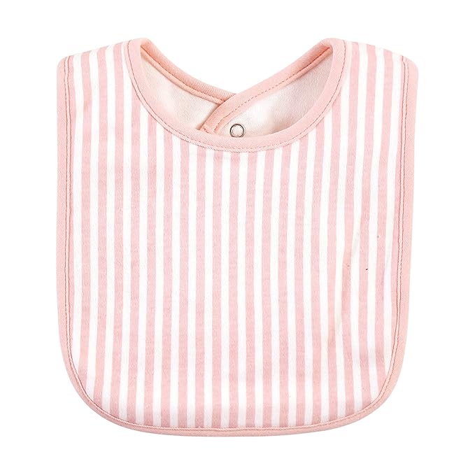 Hudson Baby Unisex Baby Cotton Bibs, Rose, One Size