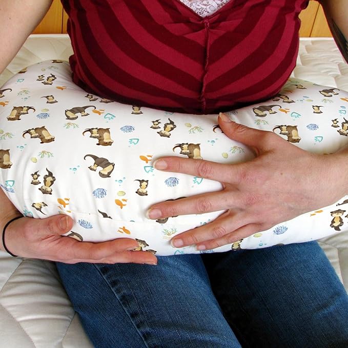 Cute Otters Family Baby Nursing Pillow Covers for Boy Girl Sea Otters Fishes Corals Conches Nursery Pillowcase for Breastfeeding Pillows Ocean Animals Soft Stretchy Slipcovers for Newborn Infant