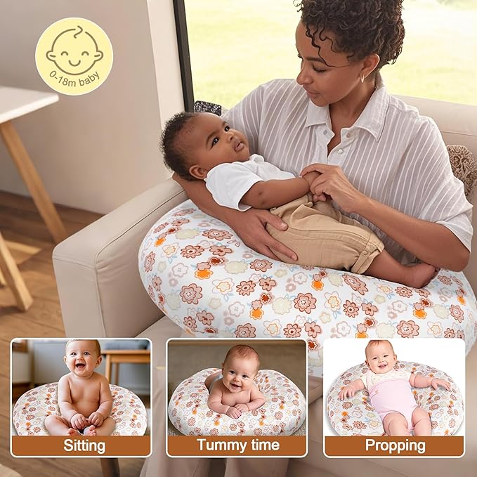 x-vesolje Baby Nursing Pillow for Breastfeeding, Adjustable Breastfeeding Pillow for Bottle Feeding, Nursing Support Pillow for Mom and Baby Healthier Nursing, Removable Cover- Cartoon Flower
