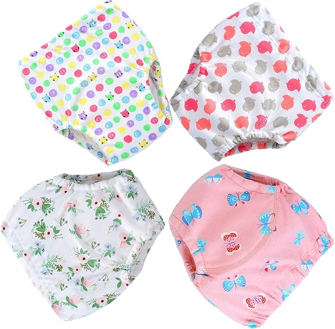 4 Pack Baby Toddler Reusable Toilet Pee Potty Training Pants Cloth Diapers Underwear