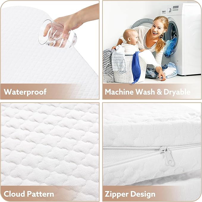 Pro Goleem Baby Diaper Changing Basket, Portable Easy to Clean Moses Basket for Newborn Babies with 1 Foam Pad 2 Waterproof Pad Covers and 1 Diaper Caddy Organizer