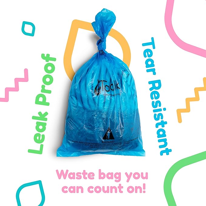 Toolik Diaper Bag Dispenser Refills Disposable Unscented Waste Bags (16 Rolls - 240 Bags)