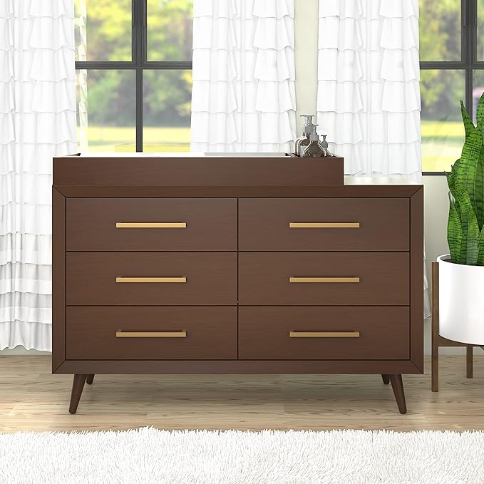 Child Craft Universal Changing Table Topper, Convert Dresser into a Changing Table Surface, Securely Attaches, Non-Toxic, Baby Safe Finish (Toasted Chestnut)