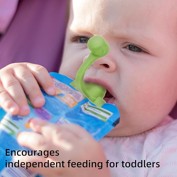 Pouch Topper No Spill - No Spill Silicone Squeeze Pouch Topper for Toddler & Baby, Mess-Free Food Pouch Topper, Easy-to-Use Design for Toddlers and Babies