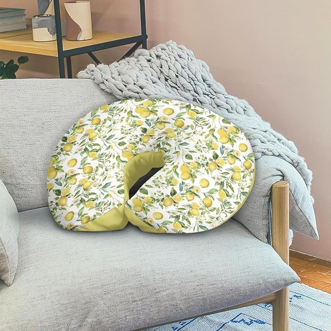 Lemon Leaf Nursing Pillow Cover for Girls Princess Nursing Pillow Slipcover for Breastfeeding Moms,Easy to Care