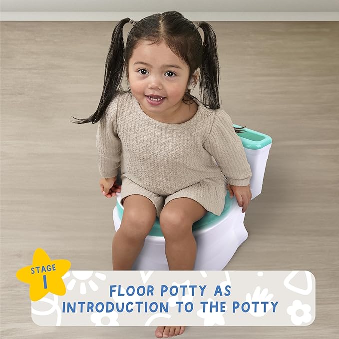 Ms. Rachel 2-in-1 Playtime Floor Potty Trainer With Sound - Stage 1 Training - Removable Potty Seat for Stage 2 Training - 6 Ms. Rachel Sounds and Music - Storage - Removable Parts for Easy Cleaning