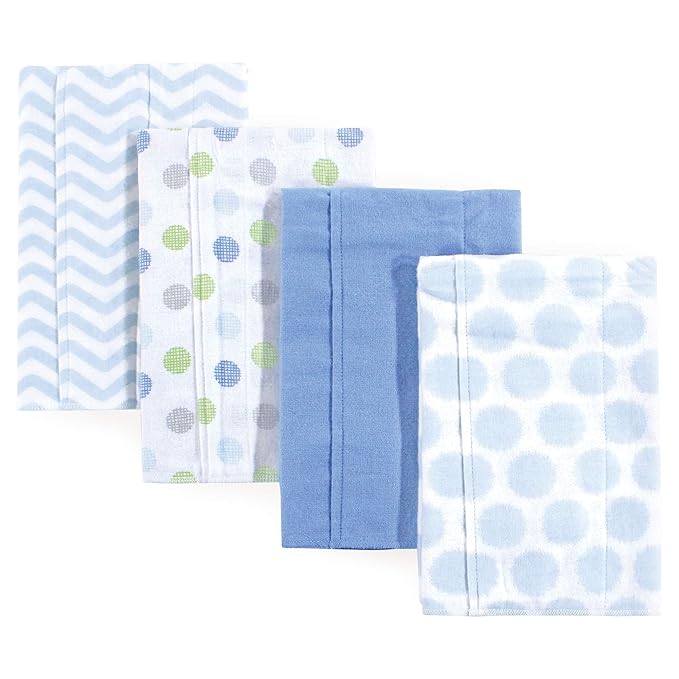 Luvable Friends Cotton Poly Flannel Burp Cloths Multipack, Blue 8-Pack, One Size