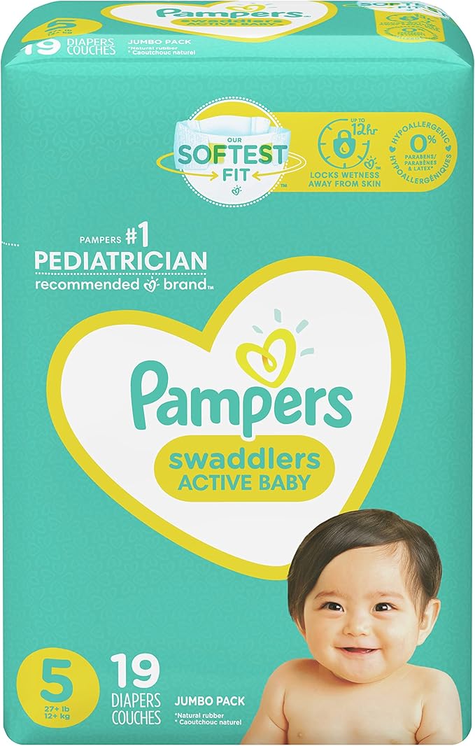 Pampers Swaddlers Active Baby Diapers Size 5 19 Count