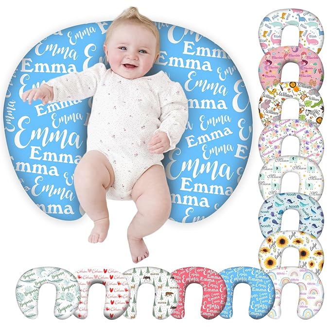 Personalized Baby Nursing Pillow Cover Custom with Name Customized Boy & Girl Gifts