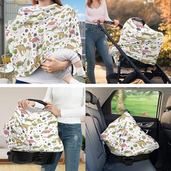 Gentle Dinosaurs Carseat Canopy for Babies Breast Feeding Covers for Women Baby Lounger Pillow U-Shaped Breastfeeding Pillowcase Breastfeeding Essentials