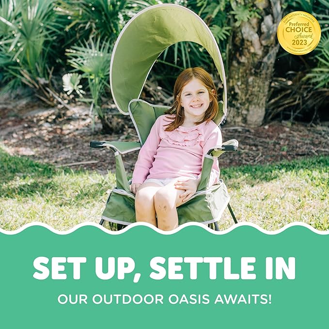 Baby Delight Go with Me Grand Deluxe Portable Chair | for Kids | Indoor and Outdoor | Moss Bud Green
