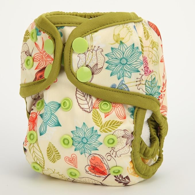 3 Newborn Baby Diaper Nappy Covers 8lbs-10lbs for Girls (Floral Bloom Rabbit Pack)