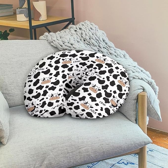 Cartoon Cow Print Nursing Pillow Cover for Breastfeeding Pillow, Soft and Cozy Nursing Pillow Slipcovers, Sung Fits Nursery Pillow