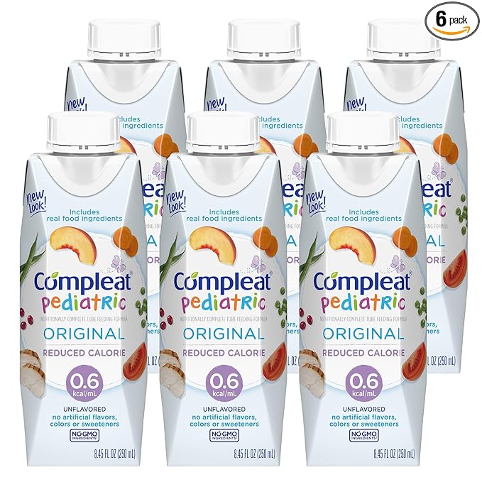 Compleat Pediatric Original Reduced Calorie 0.6 Pediatric Tube Feeding Formula Unflavored 8.45 oz Carton, 6 Count