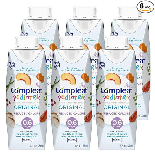 Compleat Pediatric Original Reduced Calorie 0.6 Pediatric Tube Feeding Formula Unflavored 8.45 oz Carton, 6 Count