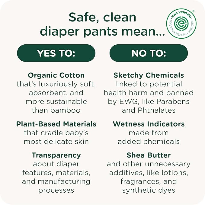 HealthyBaby Size 5 Pull Up Style Training Pants (38 Count) – Easy Pull-On & Tear-Away Design for Potty Training – Leak Protection for Active Toddlers – EWG-Verified Safe, Plant-Based