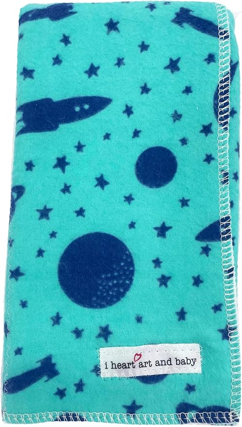 Infant Burping Cloth, Burp Cloths for Baby Boy or Girl, Soft and Absorbent - Cotton Reusable Spit Up Rags, XLarge, 1 Count (Space)