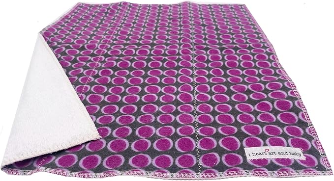 Infant Burping Cloth, Burp Cloths for Baby Boy or Girl, Soft and Absorbent - Cotton Reusable Spit Up Rags, XLarge, 1 Count (Purple Dot)