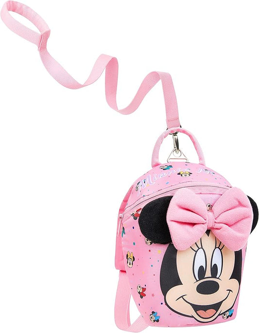 Disney Minnie Mouse Backpack with Toddler Safety Harness for Girls Daycare Bag Backpack with Leash Preschool Outdoor Travel Gifts