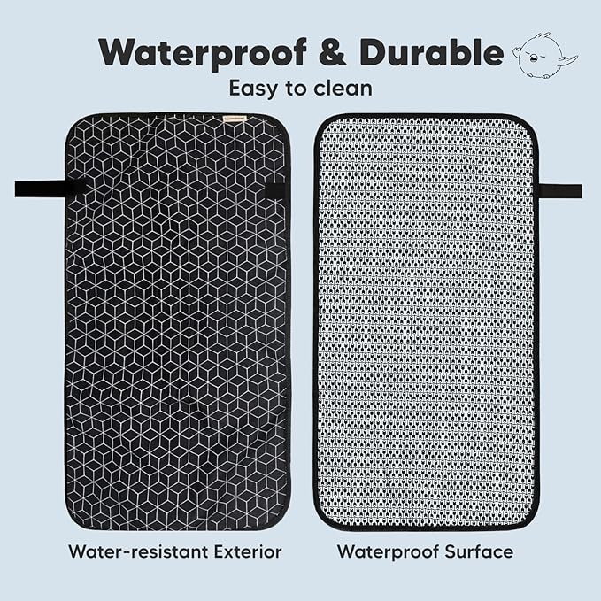 KeaBabies Portable Diaper Changing Pad - Waterproof Foldable Baby Changing Mat - Travel Diaper Change Mat - Lightweight Changing Pads for Baby - Baby Changer - Machine Washable