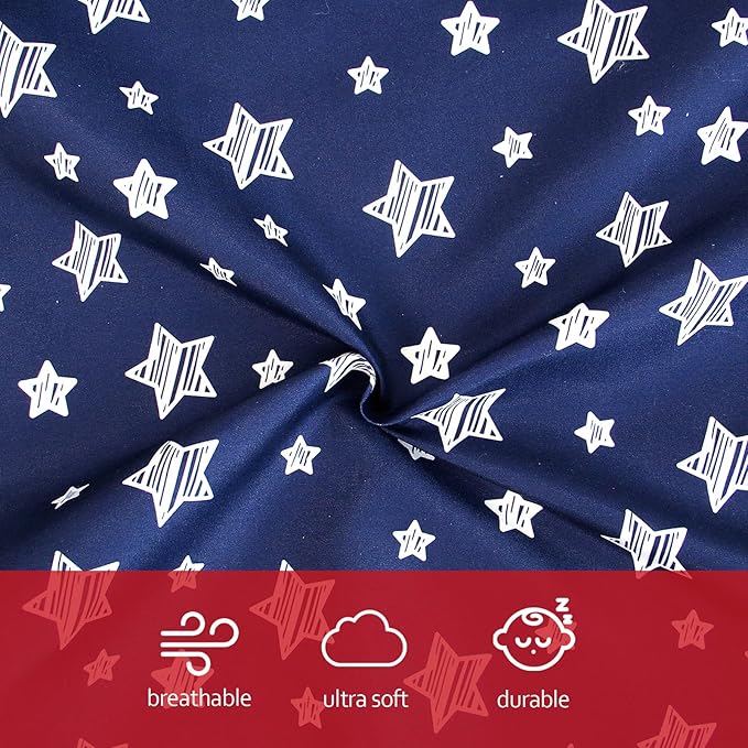 Nursing Pillow Cover for Baby Snug Fits Boppy Nursing Pillows, Super Soft, for Breastfeeding Moms, Navy Star
