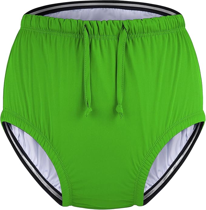 Special Needs Reusable Swim Diaper – Waterproof & Leakproof Incontinence Swimwear for Toddler, Youth & Adult, Unisex Cloth Diaper Cover (Lime Green, 12-14Years)