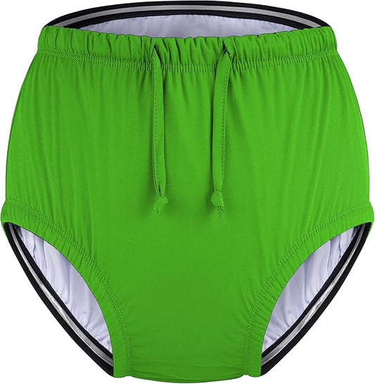 Special Needs Reusable Swim Diaper – Waterproof & Leakproof Incontinence Swimwear for Toddler, Youth & Adult, Unisex Cloth Diaper Cover (Lime Green, 2XL)