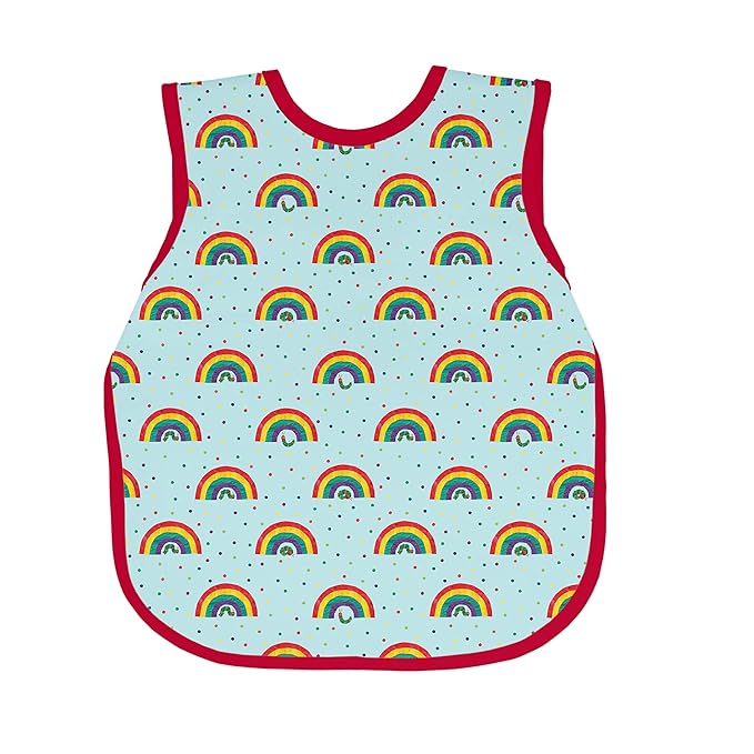 BapronBaby Eric Carle Rainbow Caterpillar Bapron - No Neck Tie Safer Bib for Baby & Toddler - Soft Waterproof Stain Resistant - Machine Washable - Sz Preschool 3-5yrs