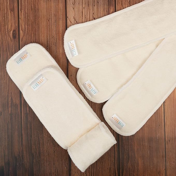ALVABABY 12PCS Newborn Cloth Diaper Inserts - 4 Layers, Reusable, Overnight 12SMB