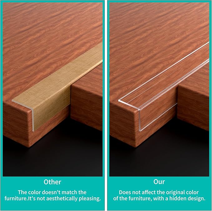30x30mm Self Adhesive Corner Guard, 4pcs 47.2" Wall Corner Protector Strip, Flexible PVC Edge Trim, Peel and Stick Corner Protection for Furniture, Wall Edges & Table Corners