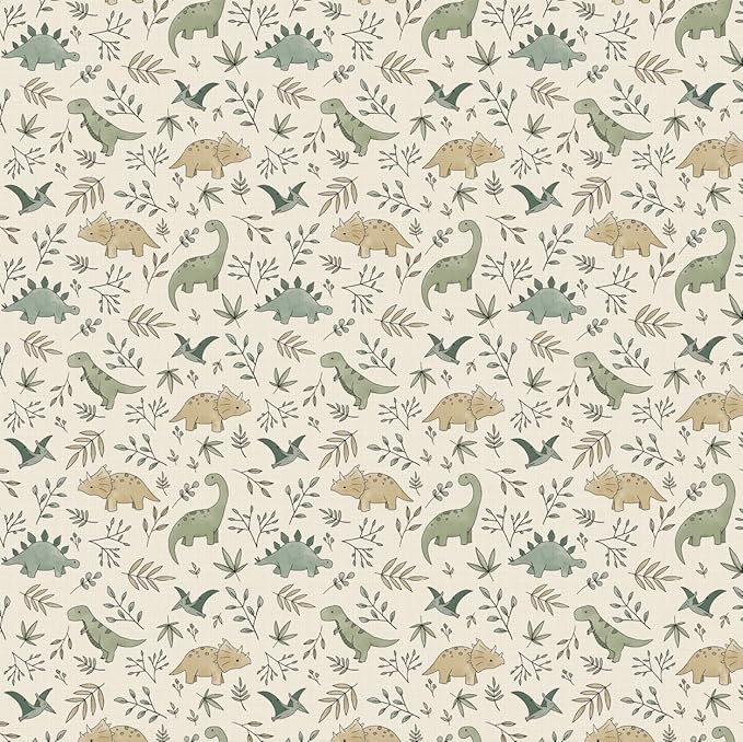 BapronBaby Flutter Foliage Dinos Bapron - No Neck Tie Safer Bib for Baby & Toddler - Soft Waterproof Stain Resistant - Machine Washable - Sz Preschool 3-5yrs