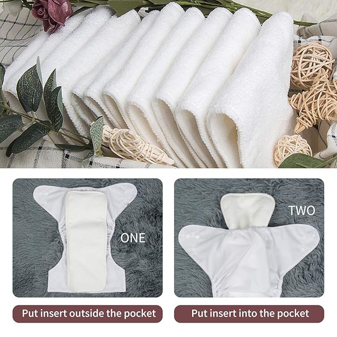 ALVABABY Baby Cloth Diaper One Size Adjustable Washable Reusable for Baby Girls and Boys 1 Pack with 2 Inserts YD152-2T
