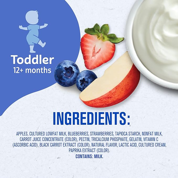 Gerber Toddler Food, Fruit Puree and Yogurt Pouches, Build Your Own Variety Pack, Toddler Pouches, 12-Pack